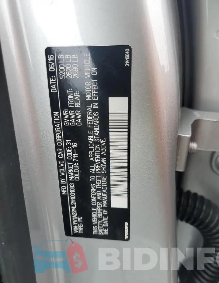 YV1A22ML2H1001083 Photo# 12