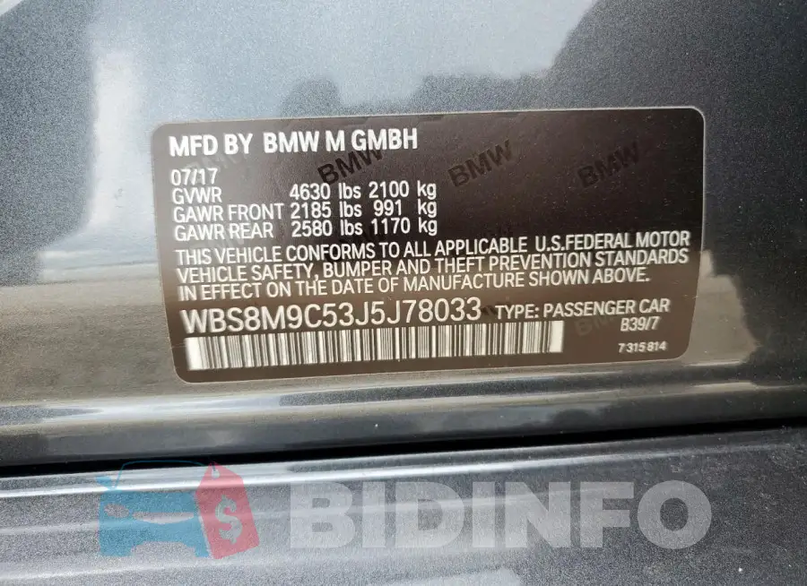 WBS8M9C53J5J78033 Photo# 13