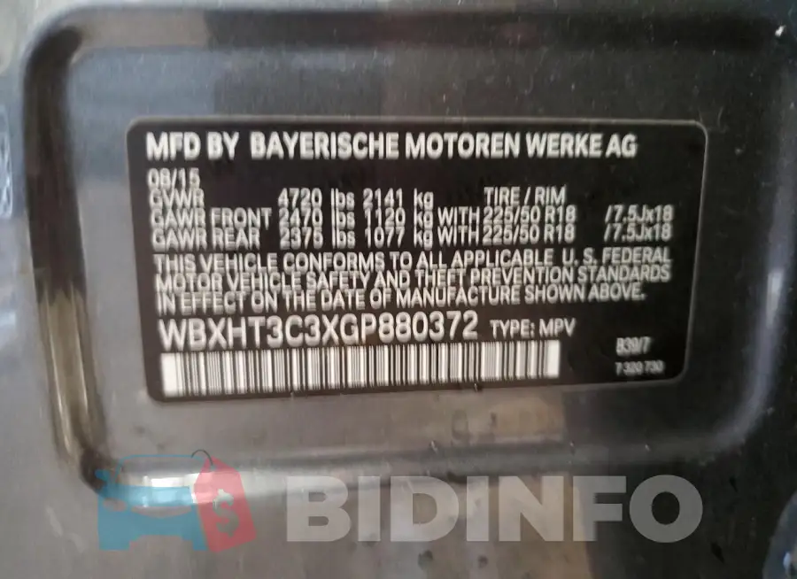 WBXHT3C3XGP880372 Photo# 13