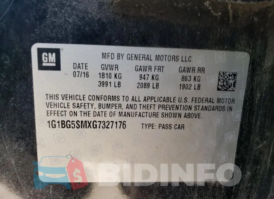 1G1BG5SMXG7327176 Photo# 13
