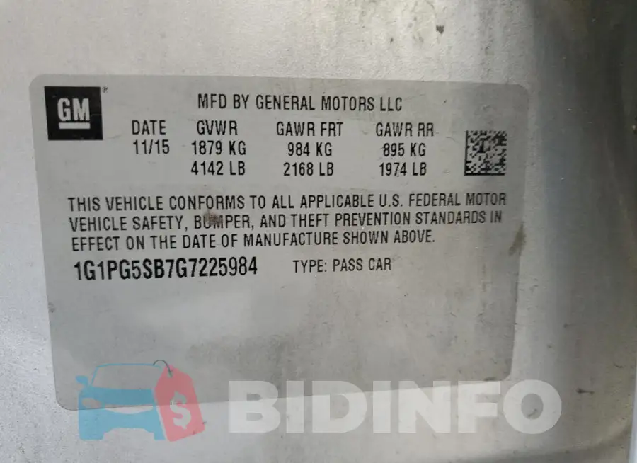1G1PG5SB7G7225984 Photo# 11