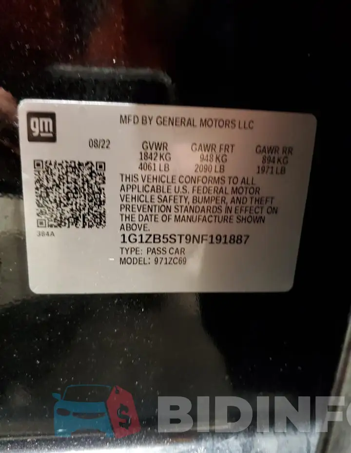 1G1ZB5ST9NF191887 Photo# 13