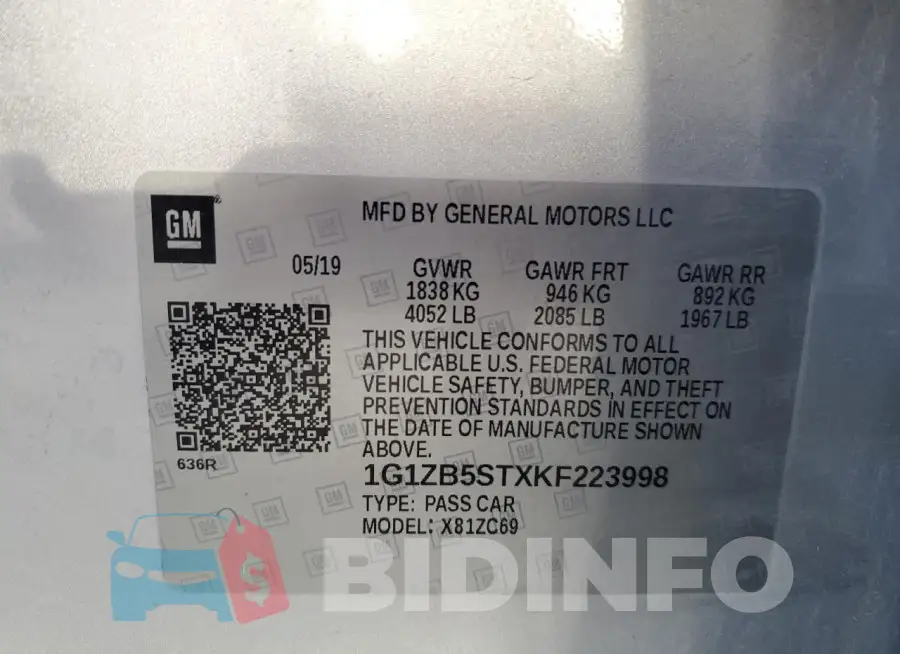 1G1ZB5STXKF223998 Photo# 12