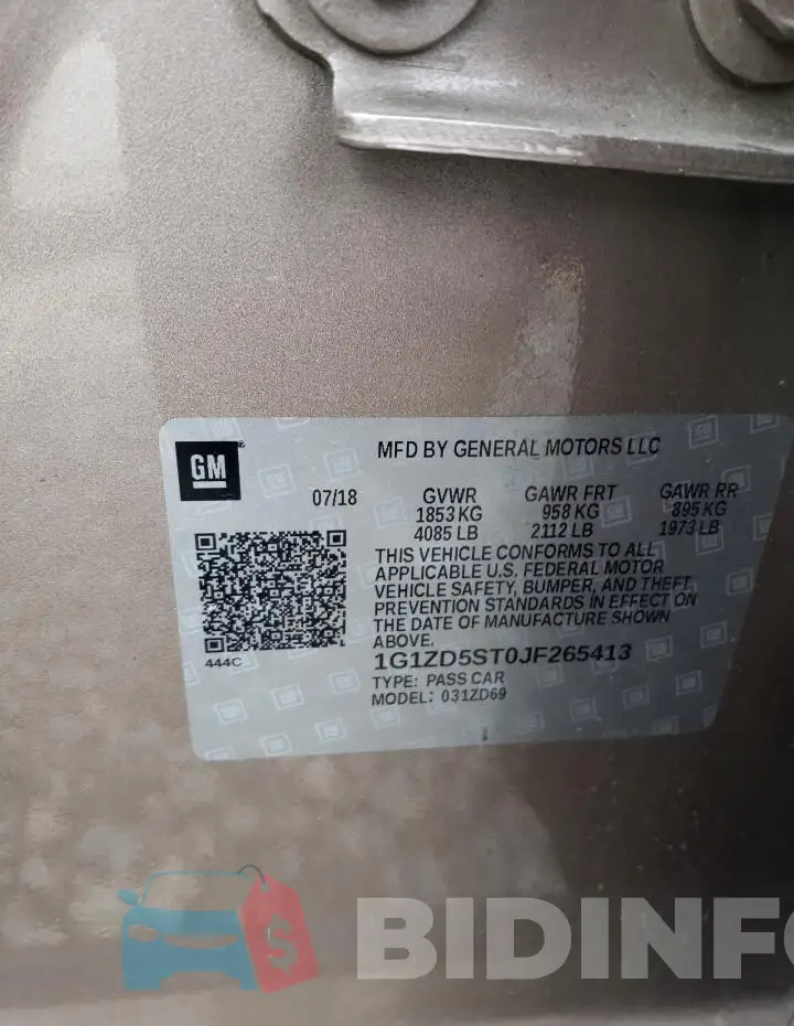 1G1ZD5ST0JF265413 Photo# 12