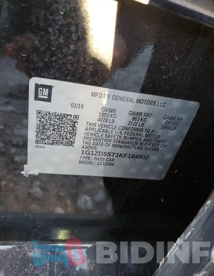 1G1ZD5ST1KF164902 Photo# 12
