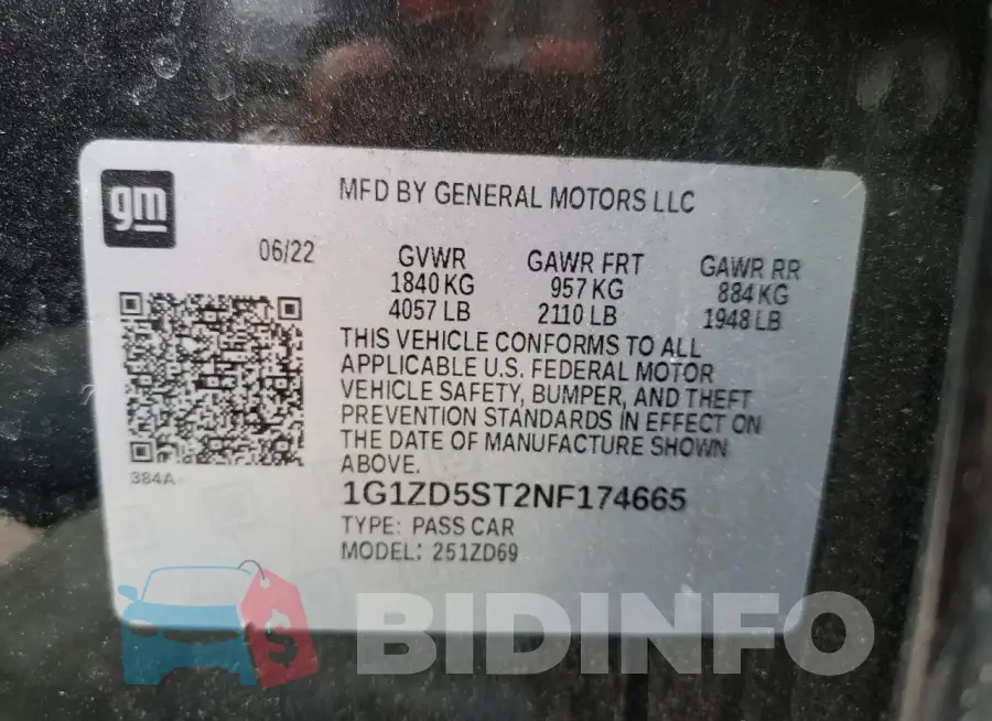 1G1ZD5ST2NF174665 Photo# 12
