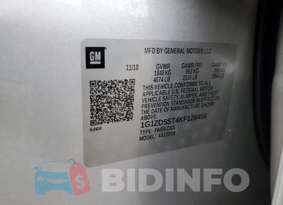 1G1ZD5ST4KF128458 Photo# 12