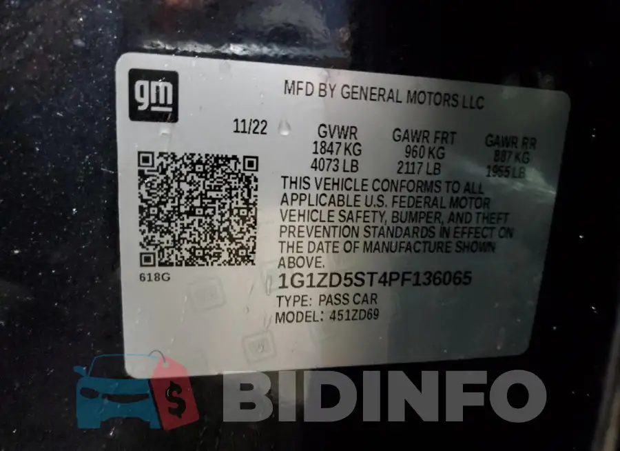 1G1ZD5ST4PF136065 Photo# 13