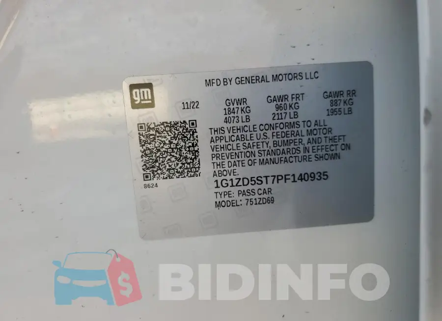 1G1ZD5ST7PF140935 Photo# 12