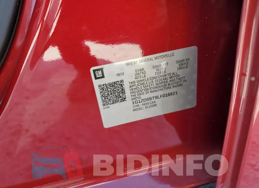 1G1ZD5ST9LF016921 Photo# 12