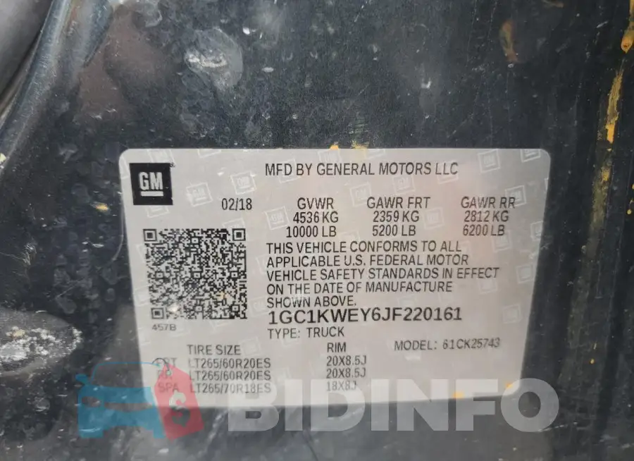 1GC1KWEY6JF220161 Photo# 13