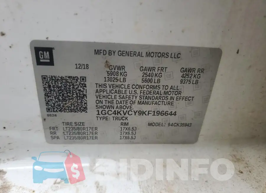 1GC4KVCY9KF196644 Photo# 12