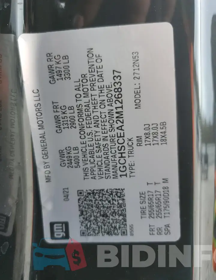 1GCHSCEA2M1268337 Photo# 12