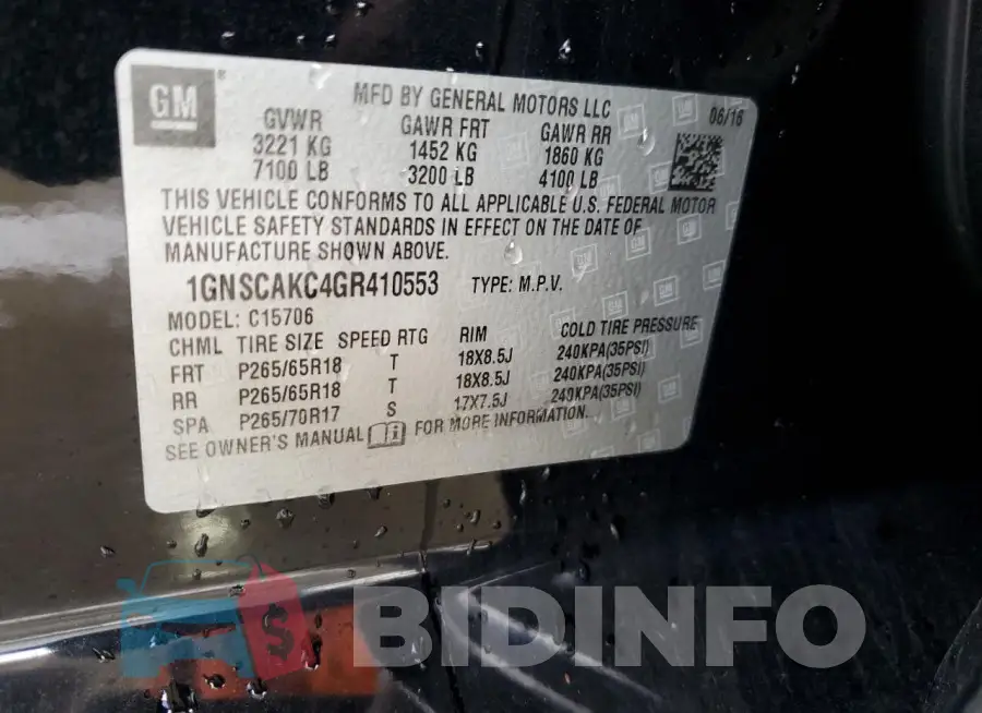 1GNSCAKC4GR410553 Photo# 13