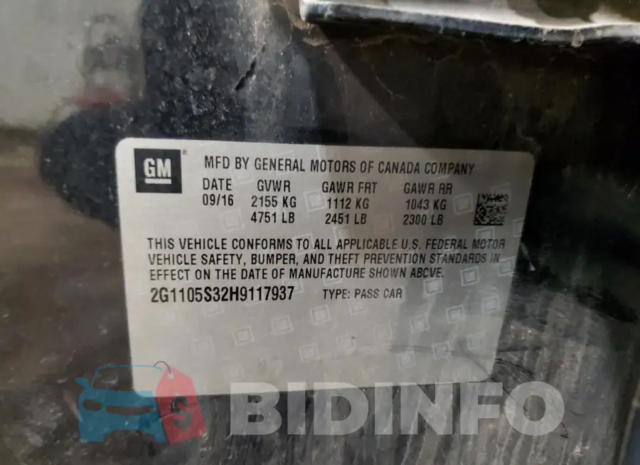 2G1105S32H9117937 Photo# 12
