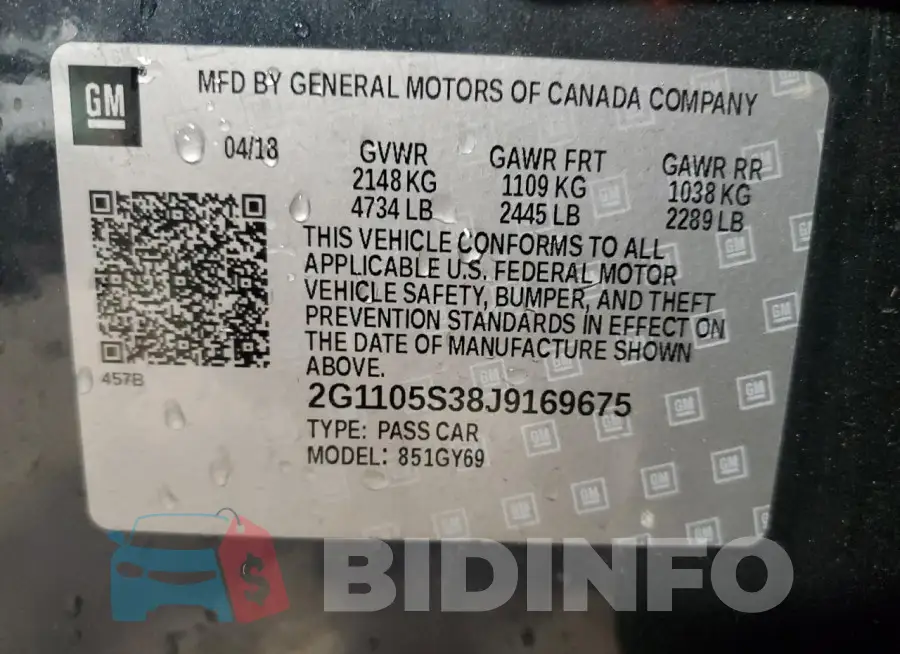 2G1105S38J9169675 Photo# 12