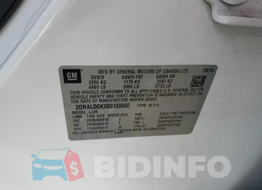 2GNALDEK2G6133560 Photo# 12