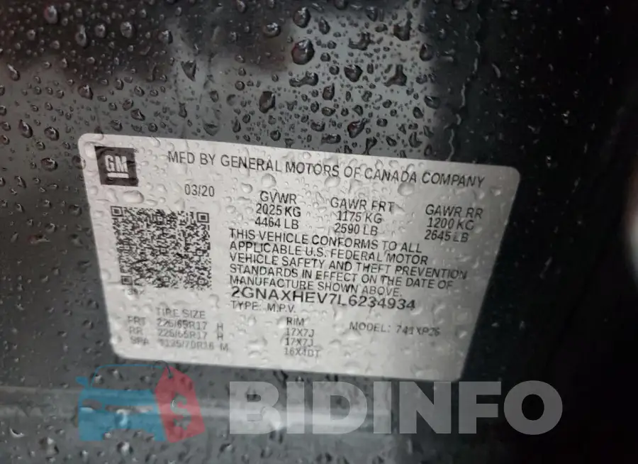2GNAXHEV7L6234934 Photo# 13