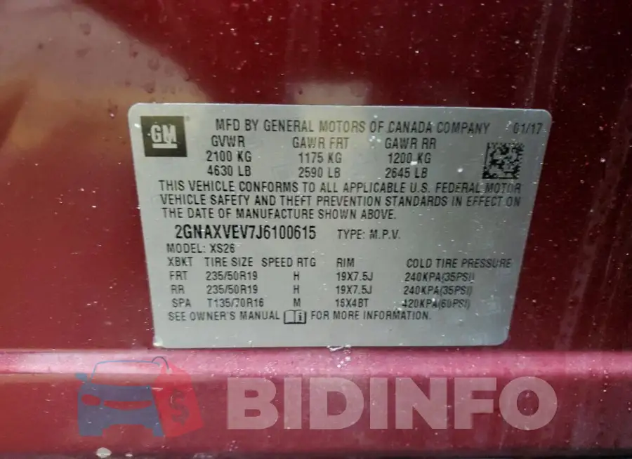 2GNAXVEV7J6100615 Photo# 13