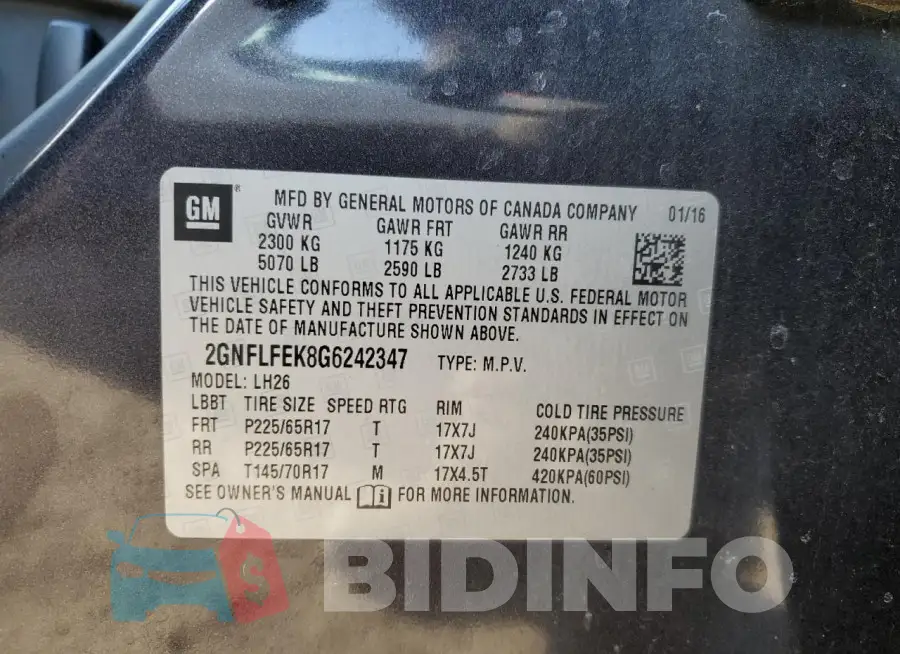 2GNFLFEK8G6242347 Photo# 13
