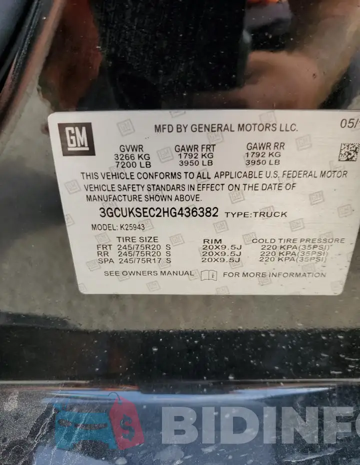 3GCUKTEC1HG469119 Photo# 12