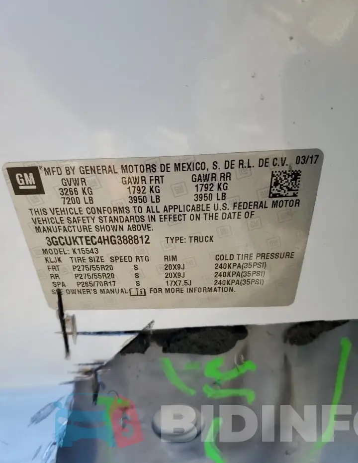 3GCUKTEC4HG388812 Photo# 13