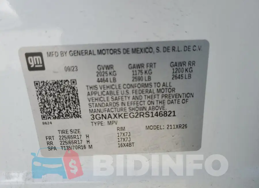3GNAXKEG2RS146821 Photo# 13