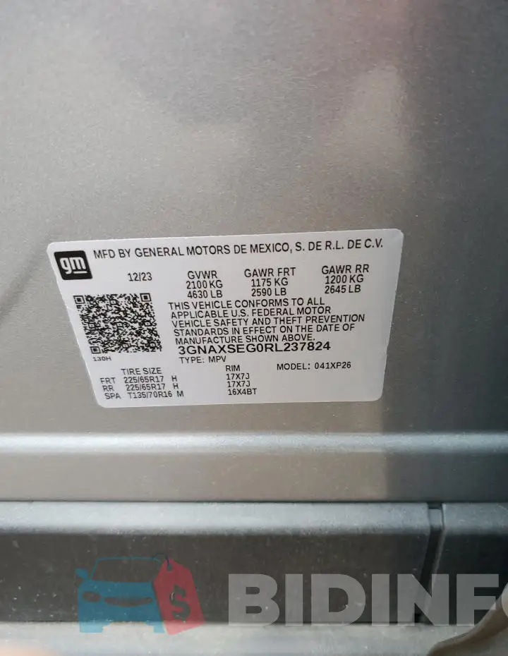 3GNAXSEG0RL237824 Photo# 13