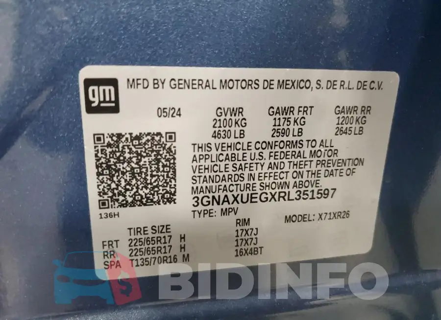 3GNAXUEGXRL351597 Photo# 13