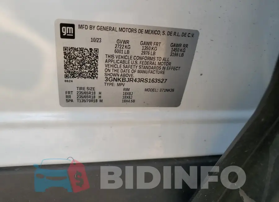 3GNKBJR43RS163527 Photo# 14