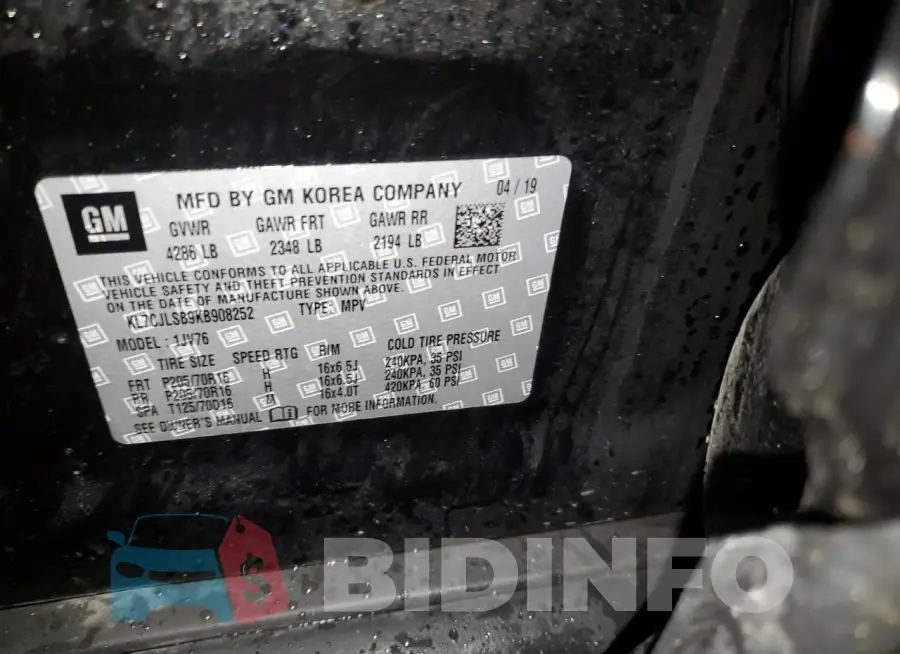 KL7CJLSB9KB908252 Photo# 12