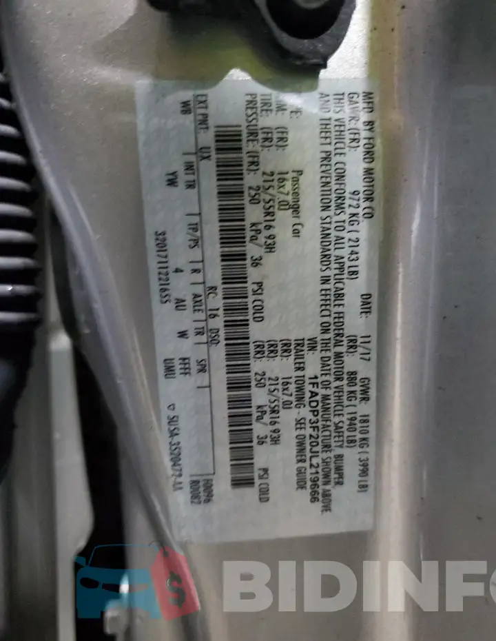 1FADP3F20JL219666 Photo# 12
