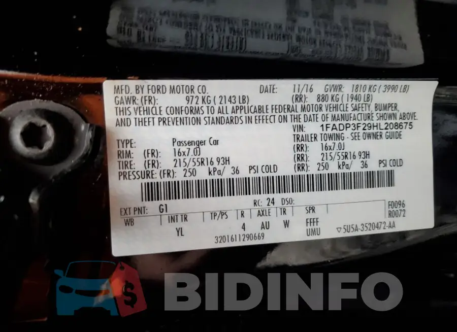 1FADP3F29HL208675 Photo# 12
