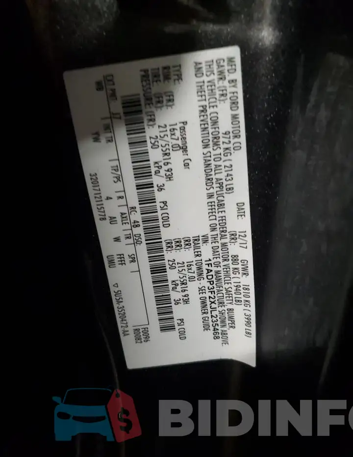 1FADP3F2XJL235468 Photo# 13