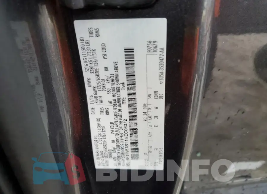 1FT8W3BT1HEC06372 Photo# 12