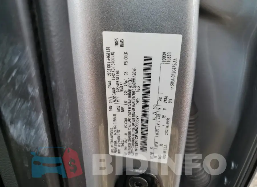 1FTEW1CP1MKD33627 Photo# 12