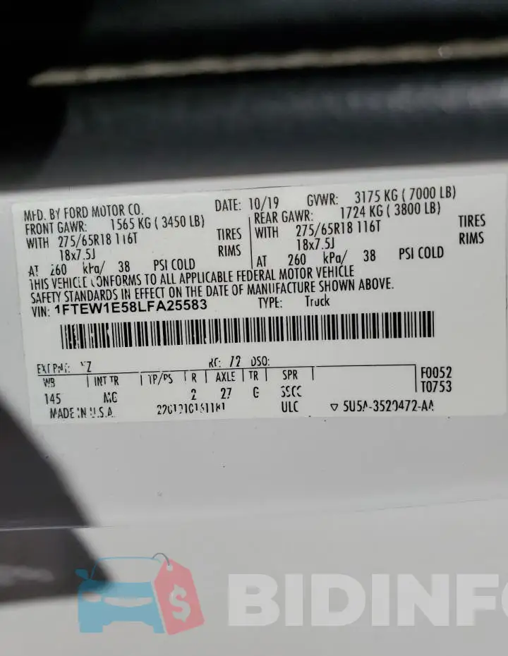 1FTEW1E58LFA25583 Photo# 12