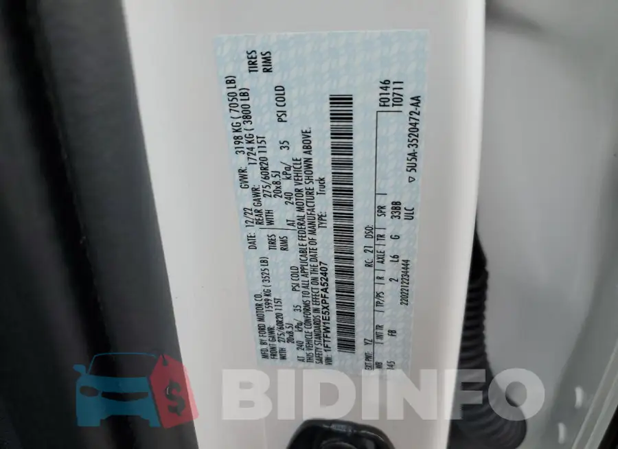 1FTFW1E5XPFA52407 Photo# 12