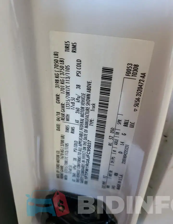 1FTFW1RG8JFC95037 Photo# 12