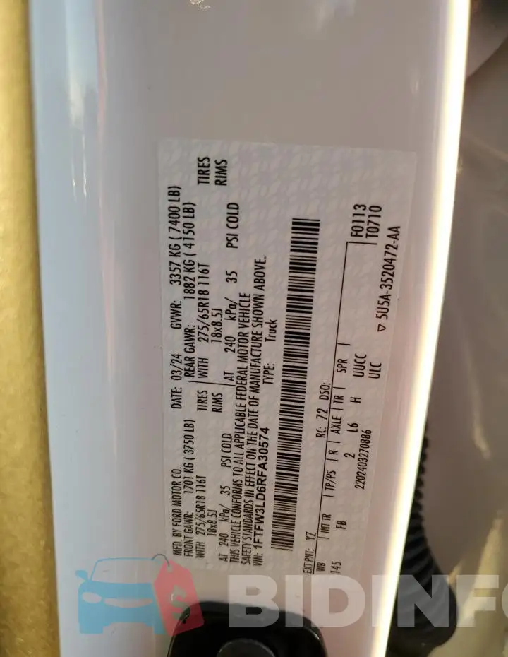 1FTFW3LD6RFA30574 Photo# 12