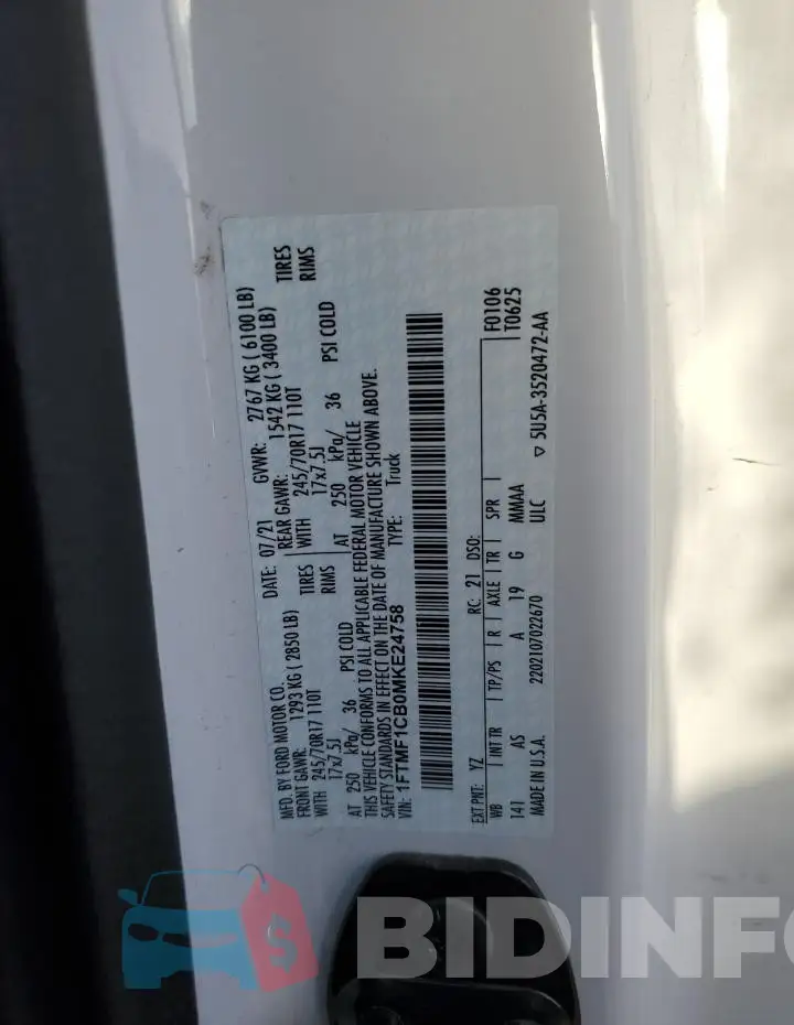 1FTMF1CB0MKE24758 Photo# 13