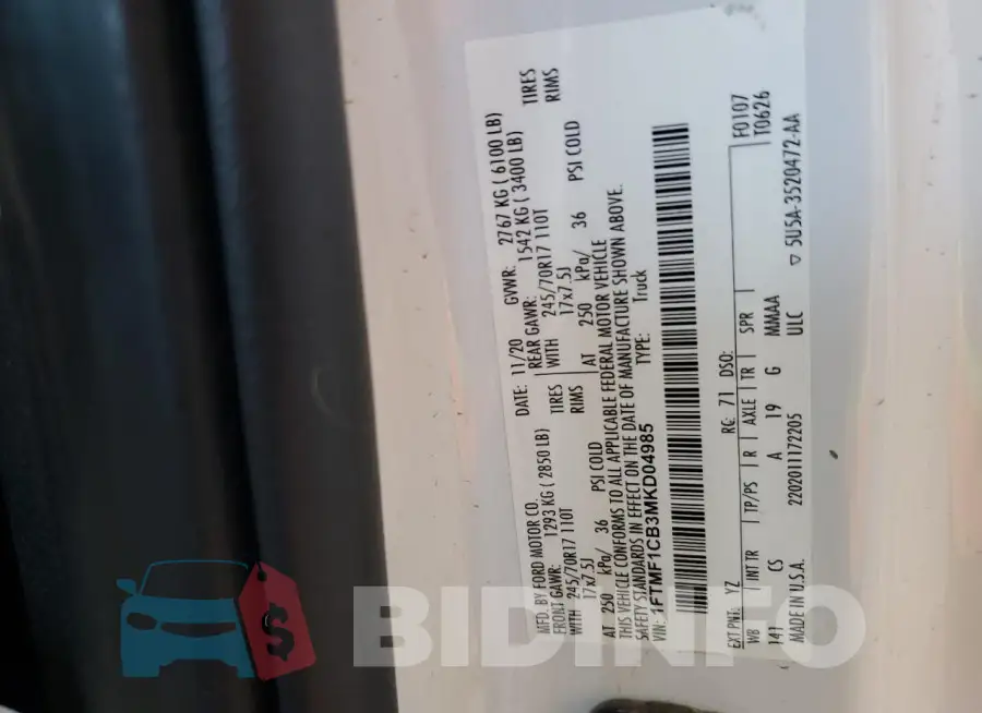 1FTMF1CB3MKD04985 Photo# 12