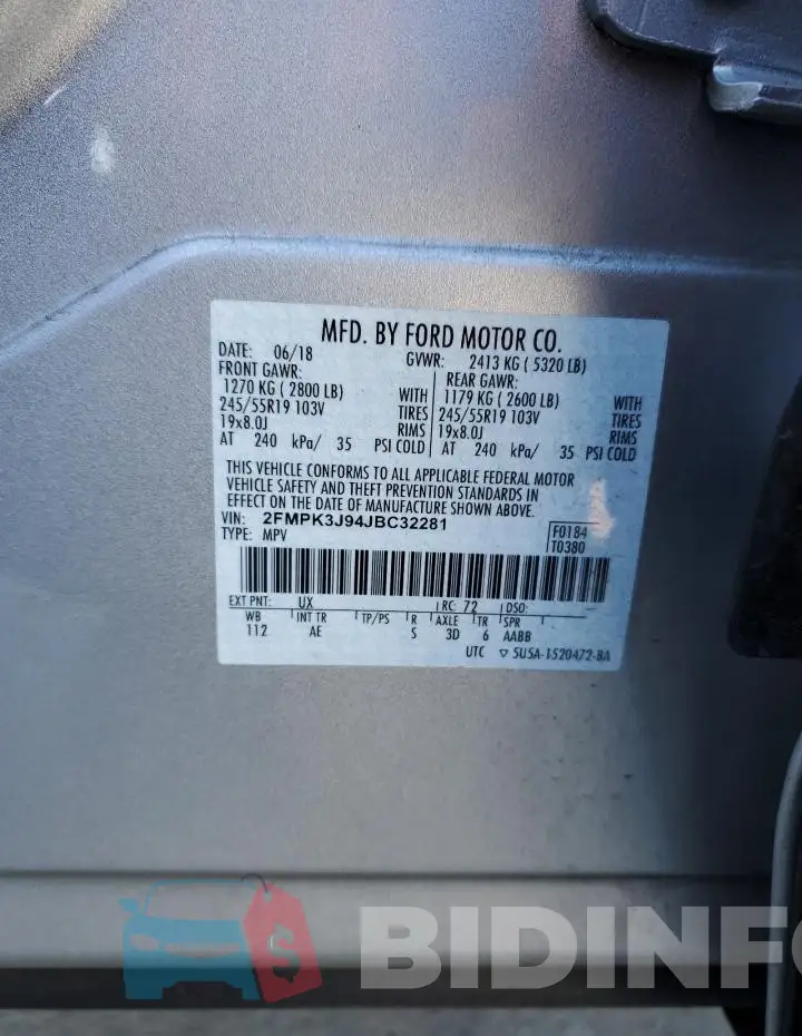 2FMPK3J94JBC32281 Photo# 14