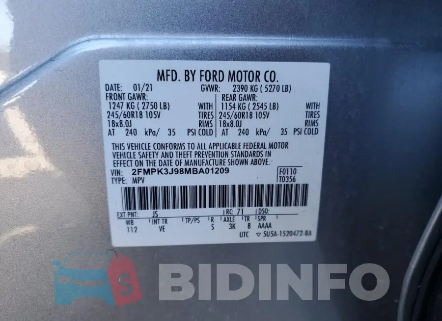 2FMPK3J98MBA01209 Photo# 13