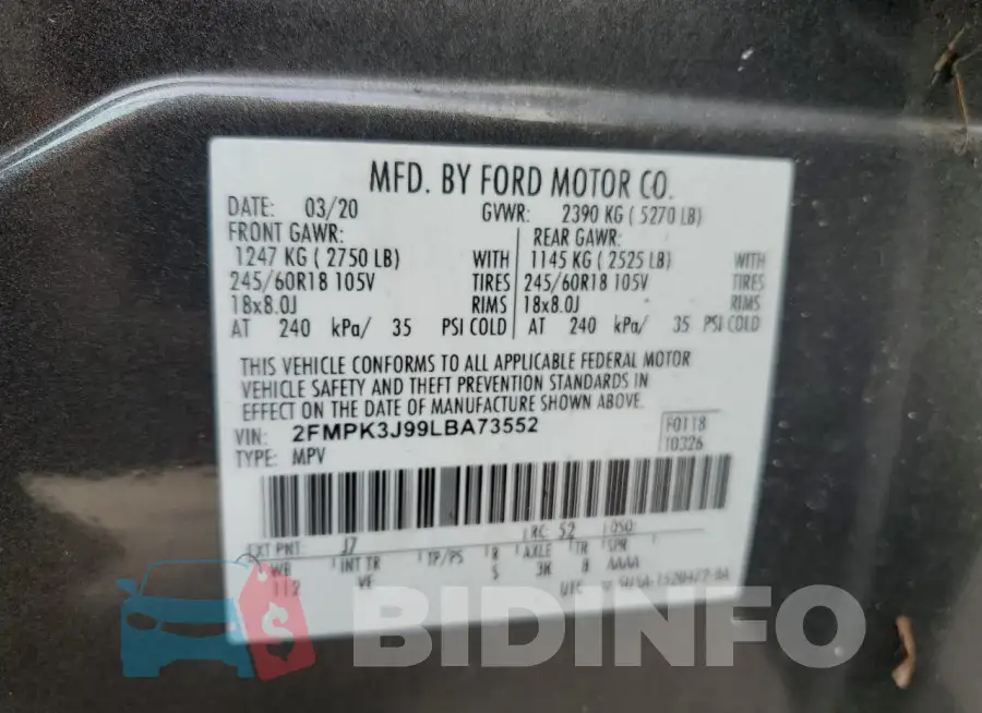 2FMPK3J99LBA73552 Photo# 13