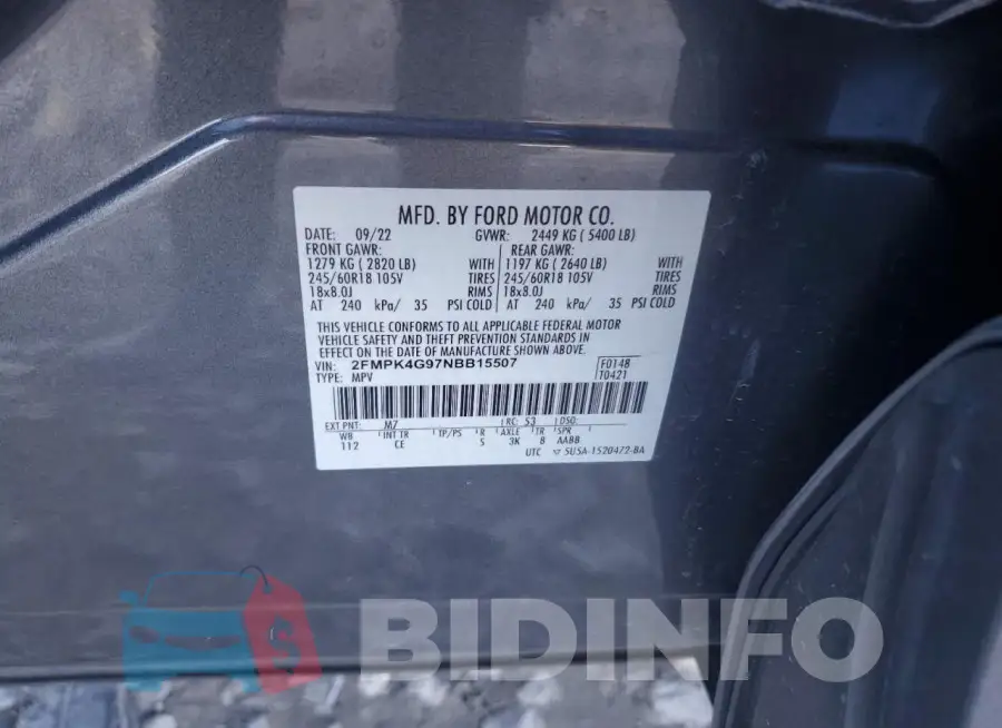 2FMPK4G97NBB15507 Photo# 12