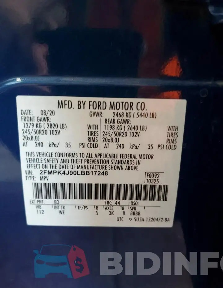 2FMPK4J90LBB17248 Photo# 14