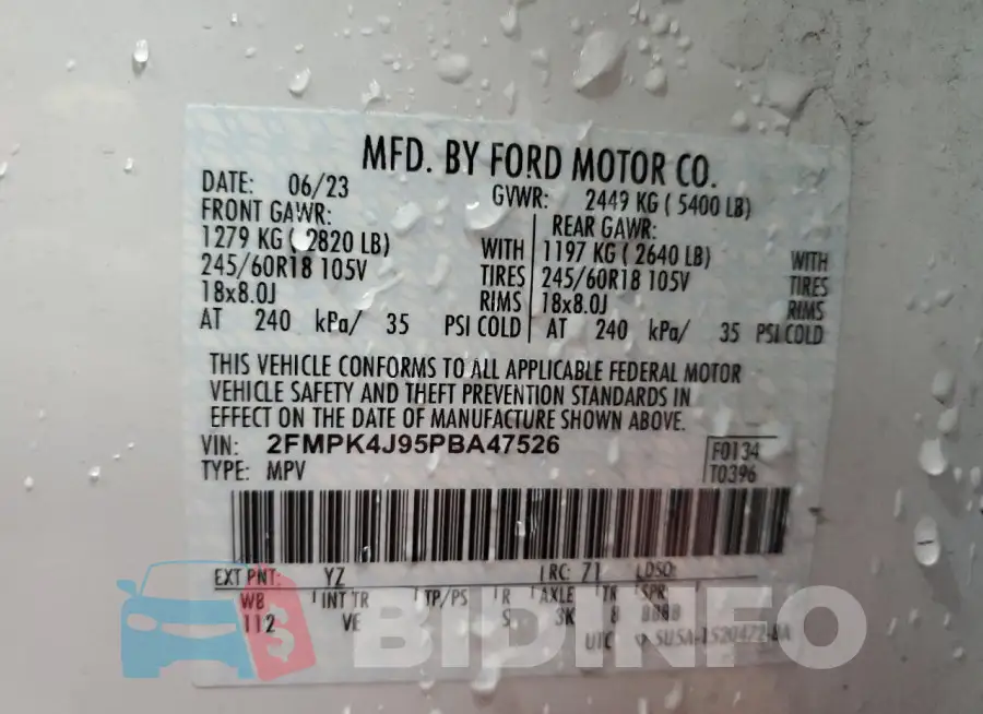 2FMPK4J95PBA47526 Photo# 14