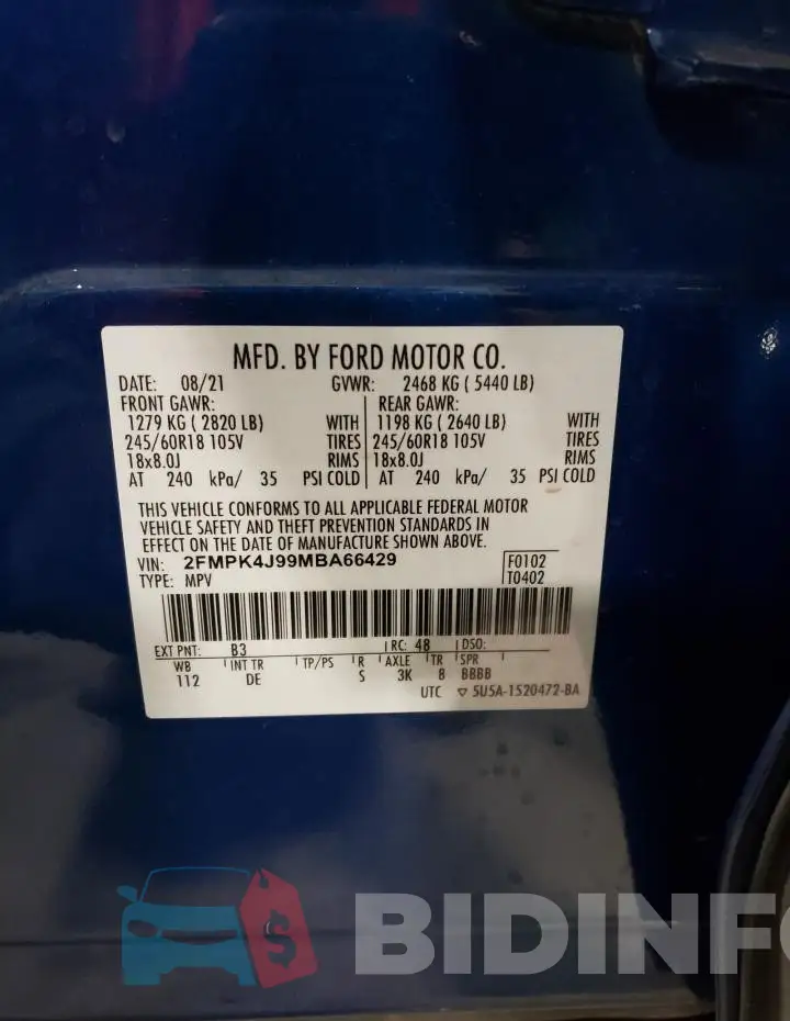 2FMPK4J99MBA66429 Photo# 14