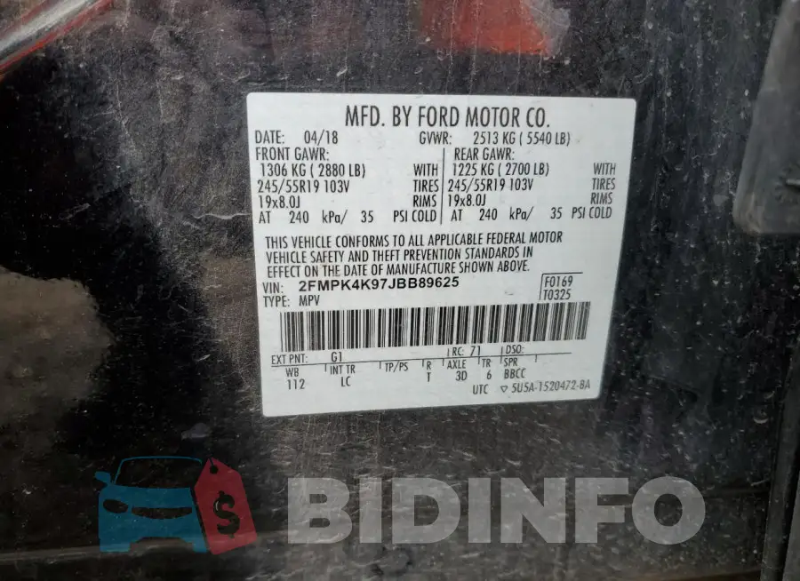 2FMPK4K97JBB89625 Photo# 13